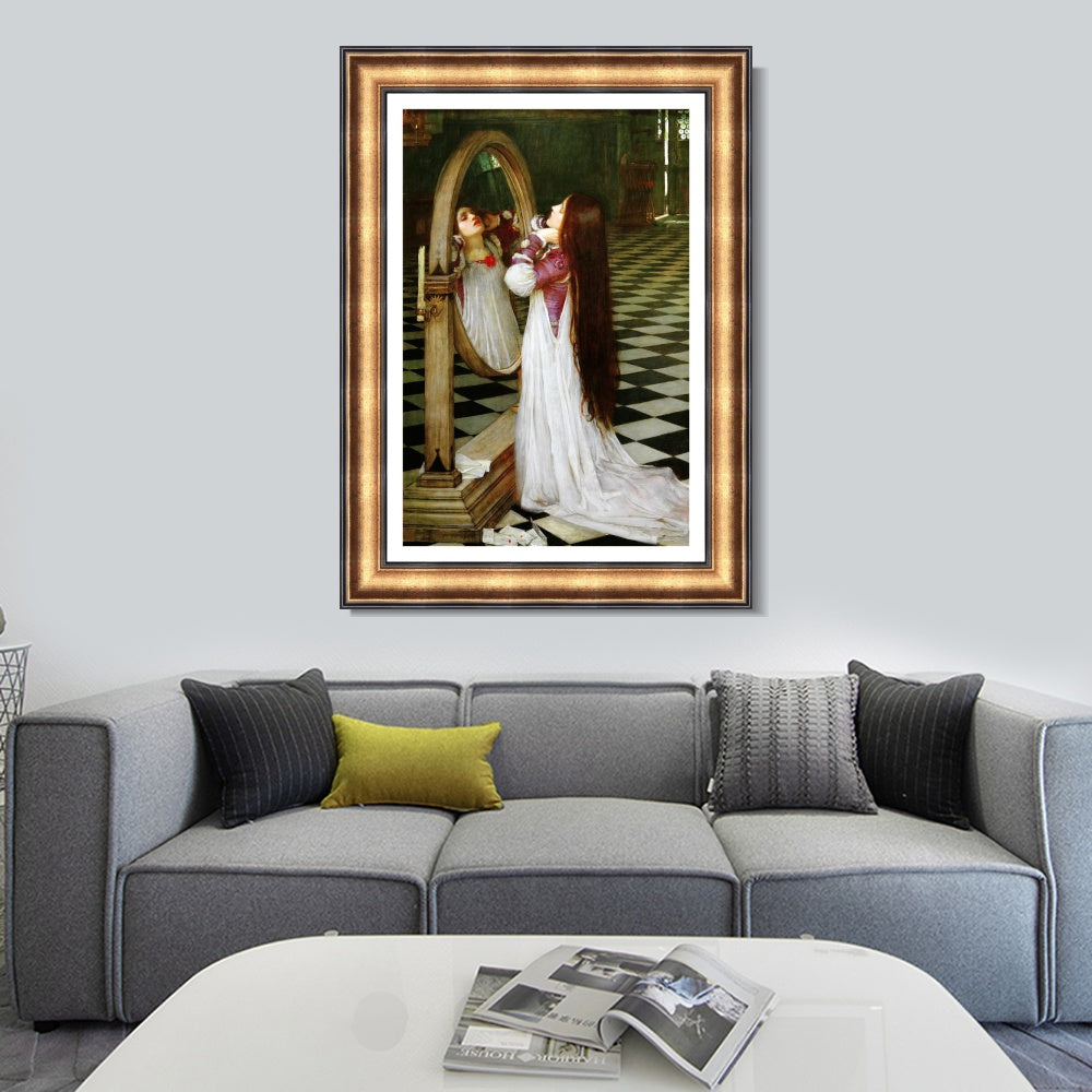 INVIN ART Framed Canvas Art Giclee Print Mariana in The South by John William Waterhouse Wall Art