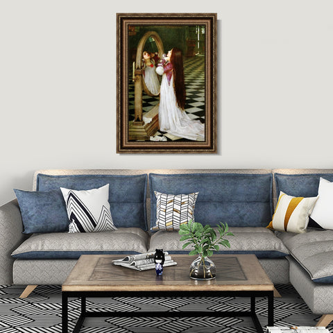 INVIN ART Framed Canvas Art Giclee Print Mariana in The South by John William Waterhouse Wall Art Living Room Home Office Decorations