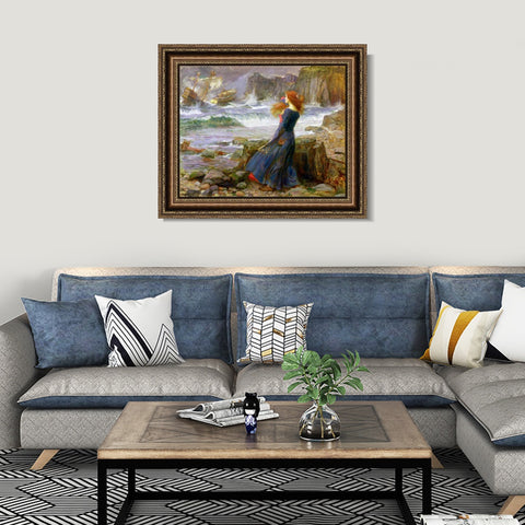 INVIN ART Framed Canvas Art Giclee Print The Tempest by John William Waterhouse Wall Art Living Room Home Office Decorations