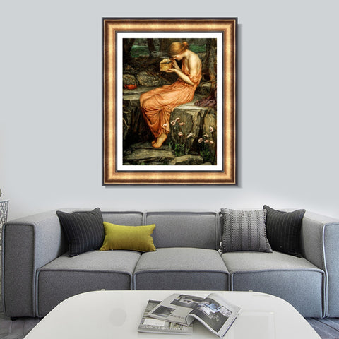 INVIN ART Framed Canvas Art Giclee Print Series#048 by John William Waterhouse Wall Art Living Room Home Office Decorations