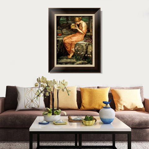 INVIN ART Framed Canvas Art Giclee Print Series#048 by John William Waterhouse Wall Art Living Room Home Office Decorations
