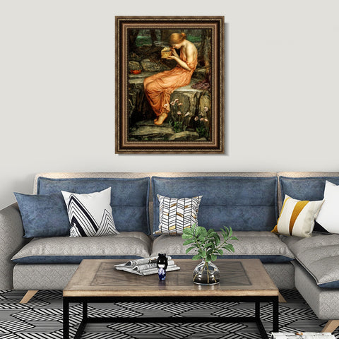 INVIN ART Framed Canvas Art Giclee Print Series#048 by John William Waterhouse Wall Art Living Room Home Office Decorations