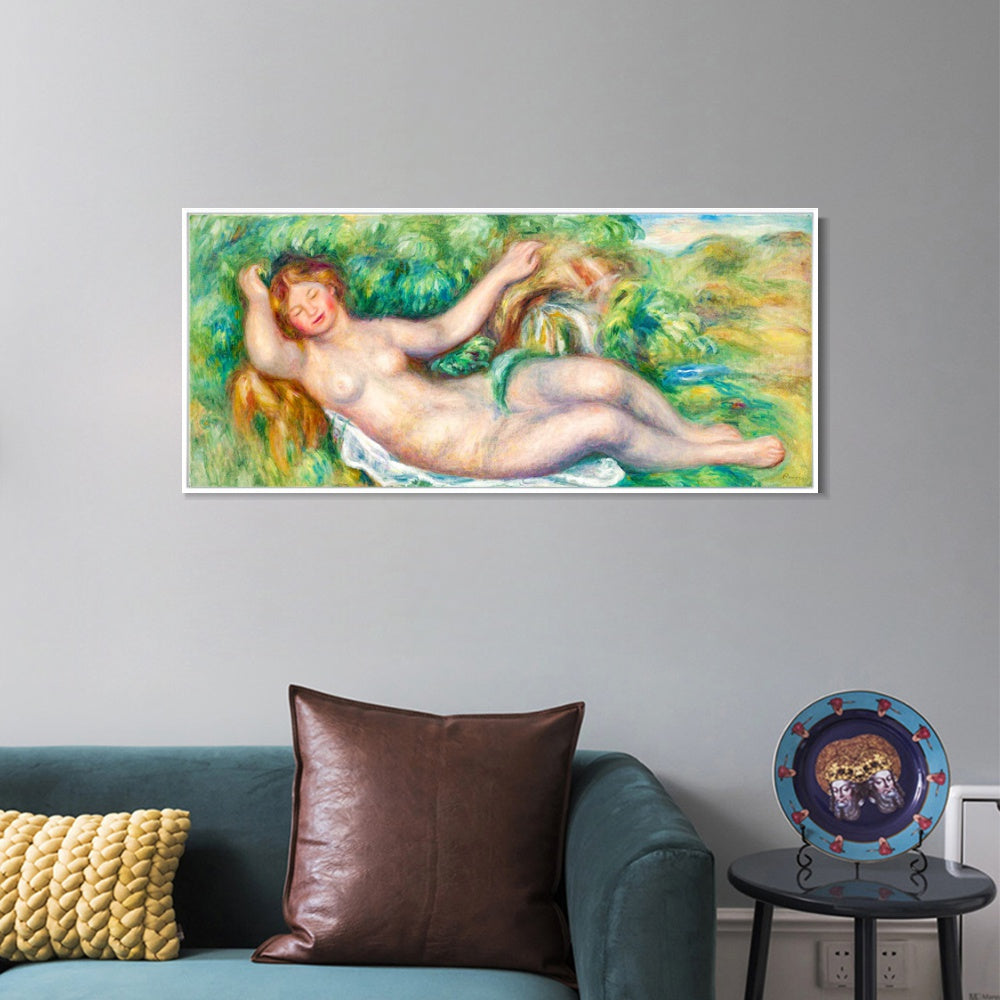 INVIN ART Framed Canvas LA SOURCE by Pierre Auguste Renoir Wall Art Living Room Home Office Decorations
