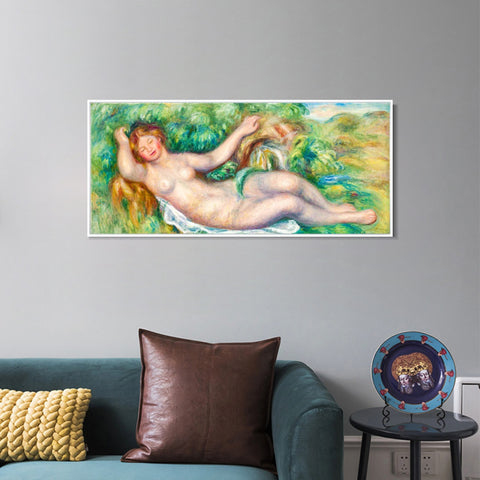 INVIN ART Framed Canvas LA SOURCE by Pierre Auguste Renoir Wall Art Living Room Home Office Decorations