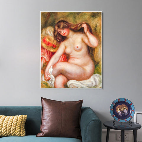 INVIN ART Framed Canvas 1841-1919 Large Bather by Pierre Auguste Renoir Wall Art Living Room Home Office Decorations