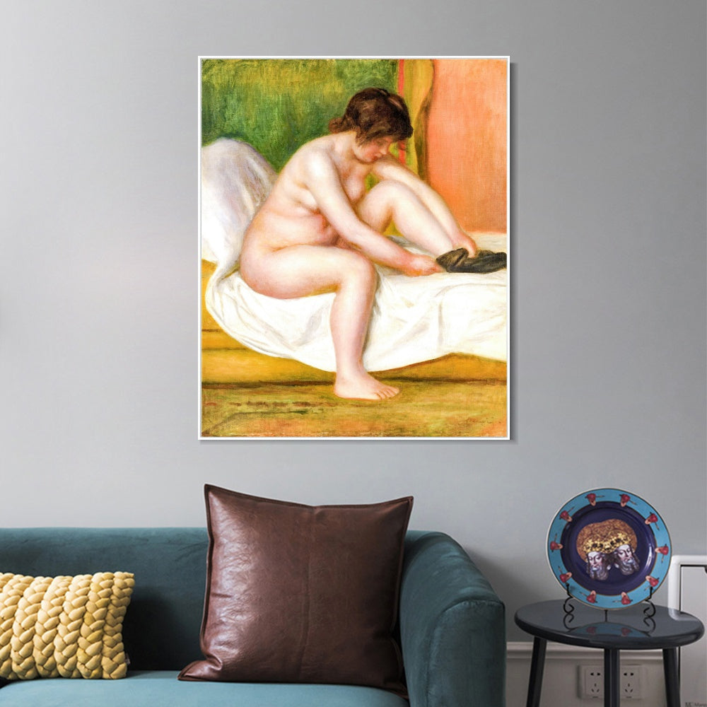 INVIN ART Framed Canvas Nude 1841-1919 by Pierre Auguste Renoir Wall Art Living Room Home Office Decorations