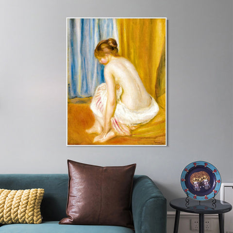 INVIN ART Framed Canvas BAIGNEUSE2 by Pierre Auguste Renoir Wall Art Living Room Home Office Decorations