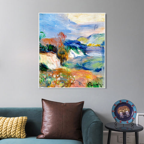 INVIN ART Framed Canvas BORD DE MER by Pierre Auguste Renoir Wall Art Living Room Home Office Decorations