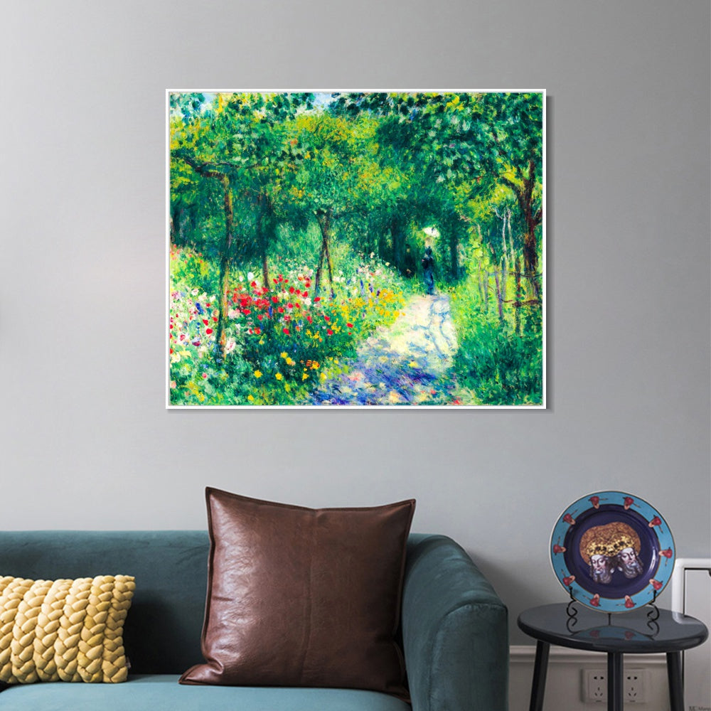 INVIN ART Framed Canvas FEMMES DANS UN JARDIN by Pierre Auguste Renoir Wall Art Living Room Home Office Decorations