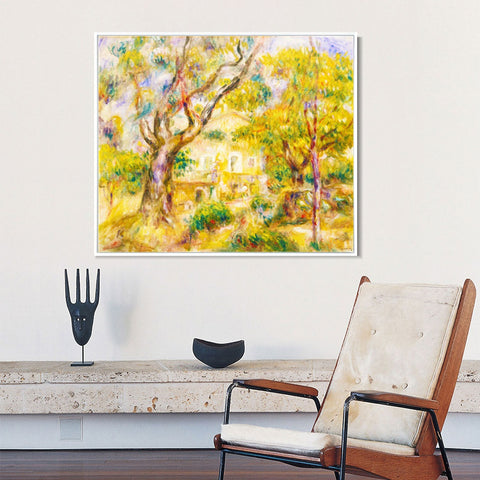 INVIN ART Framed Canvas The Farm at Les Collettes, Cagnes by Pierre Auguste Renoir Wall Art Living Room Home Office Decorations