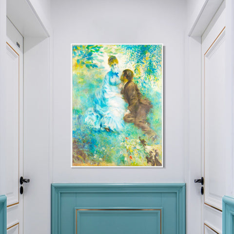 INVIN ART Framed Canvas Lovers by Pierre Auguste Renoir Wall Art Living Room Home Office Decorations