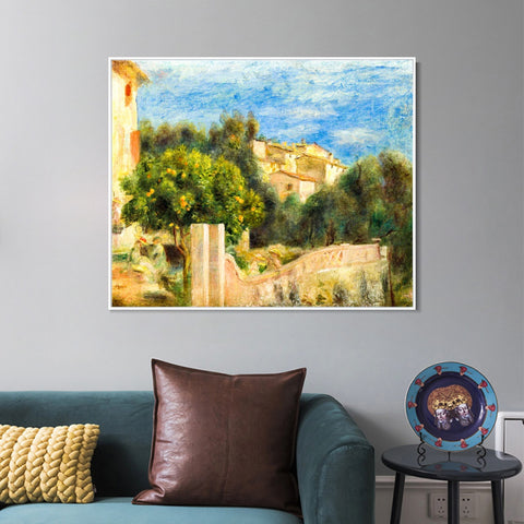 INVIN ART Framed Canvas LA MAISON DE L'ARTISTE A CAGNES by Pierre Auguste Renoir Wall Art Living Room Home Office Decorations