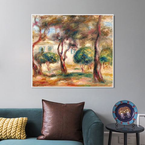 INVIN ART Framed Canvas LE JARDIN DES COLLETTES by Pierre Auguste Renoir Wall Art Living Room Home Office Decorations