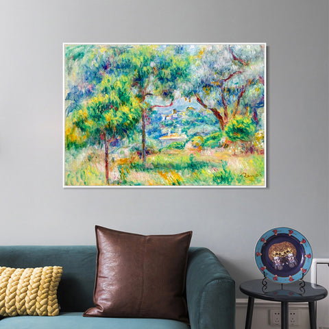 INVIN ART Framed Canvas LE VILLAGE DE CAGNES VU DE LA TERRASE DES COLLETTES by Pierre Auguste Renoir Wall Art Living Room Home Office Decorations