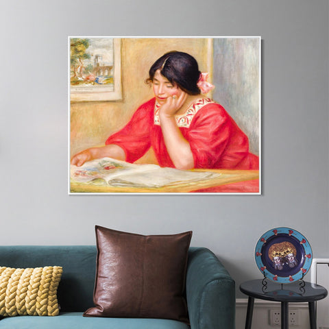 INVIN ART Framed Canvas LEONTINE LISANT by Pierre Auguste Renoir Wall Art Living Room Home Office Decorations
