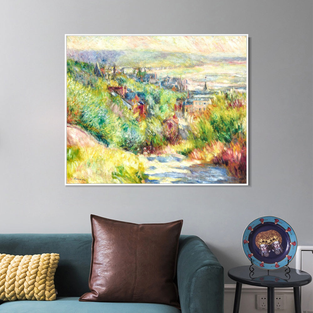 INVIN ART Framed Canvas LES HAUTEURS DE TROUVILLE by Pierre Auguste Renoir Wall Art Living Room Home Office Decorations