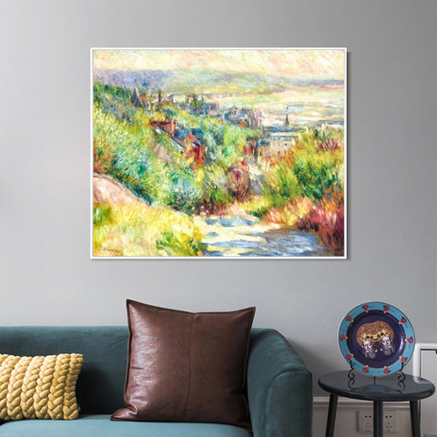 INVIN ART Framed Canvas LES HAUTEURS DE TROUVILLE by Pierre Auguste Renoir Wall Art Living Room Home Office Decorations