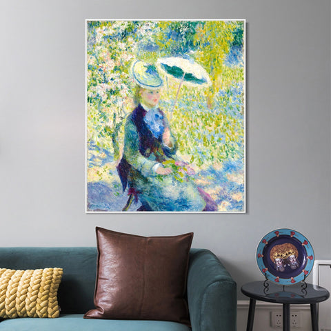 INVIN ART Framed Canvas L'OMBRELLE by Pierre Auguste Renoir Wall Art Living Room Home Office Decorations