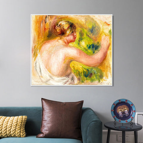 INVIN ART Framed Canvas NU À LA DRAPERIE by Pierre Auguste Renoir Wall Art Living Room Home Office Decorations