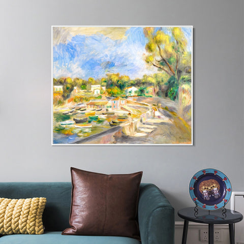 INVIN ART Framed Canvas PAYSAGE A CAGNES by Pierre Auguste Renoir Wall Art Living Room Home Office Decorations