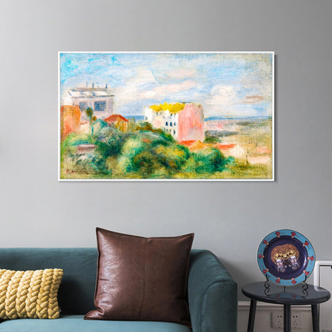 INVIN ART Framed Canvas PAYSAGE DE MONTMARTRE by Pierre Auguste Renoir Wall Art Living Room Home Office Decorations