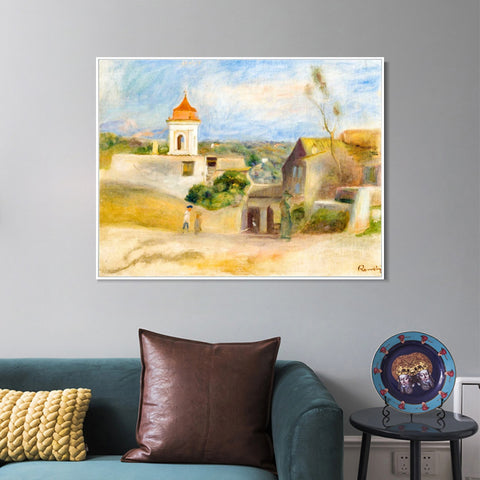 INVIN ART Framed Canvas PAYSAGE À CAGNES by Pierre Auguste Renoir Wall Art Living Room Home Office Decorations