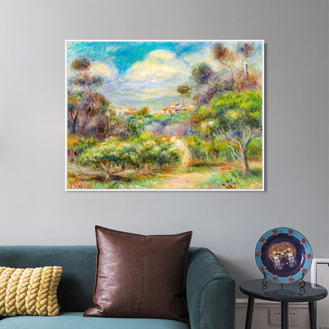 INVIN ART Framed Canvas PAYSAGE PRÈS DE CAGNES by Pierre Auguste Renoir Wall Art Living Room Home Office Decorations