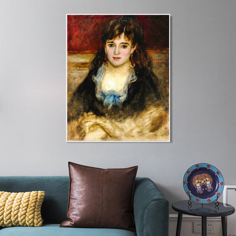 INVIN ART Framed Canvas PORTRAIT DE NINI by Pierre Auguste Renoir Wall Art Living Room Home Office Decorations