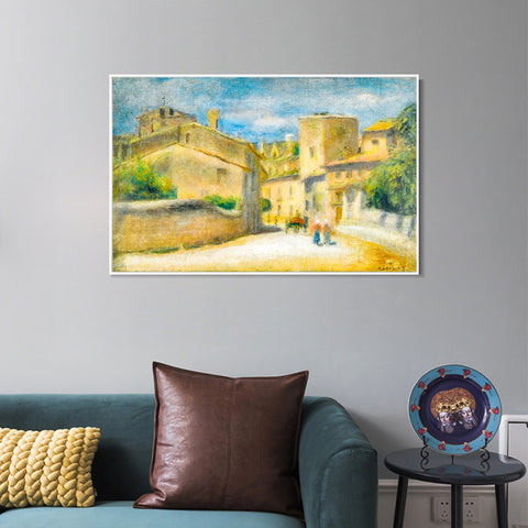 INVIN ART Framed Canvas RUE A VILLENEUVE-LES-AVIGNON by Pierre Auguste Renoir Wall Art Living Room Home Office Decorations
