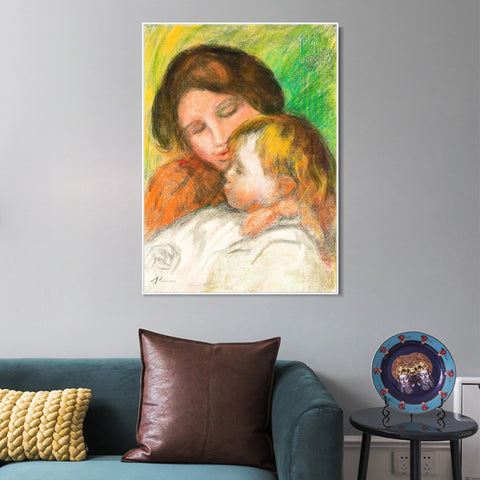 INVIN ART Framed Canvas SUZANNE ET JEAN by Pierre Auguste Renoir Wall Art Living Room Home Office Decorations