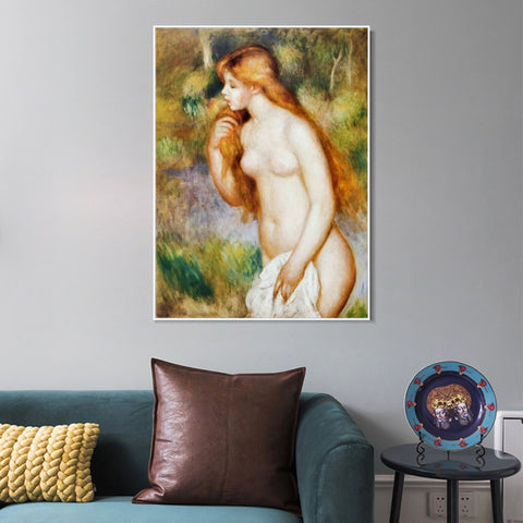INVIN ART Framed Canvas Baigneuse debout by Pierre Auguste Renoir Wall Art Living Room Home Office Decorations