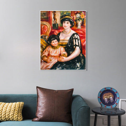 INVIN ART Framed Canvas Madame_Josse_Bernheim-Jeune by Pierre Auguste Renoir Wall Art Living Room Home Office Decorations