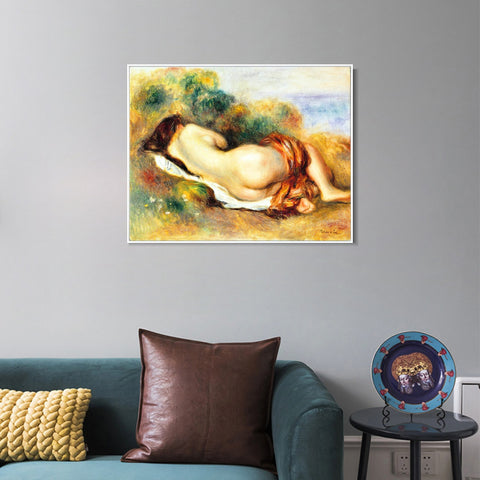INVIN ART Framed Canvas Nu couché by Pierre Auguste Renoir Wall Art Living Room Home Office Decorations