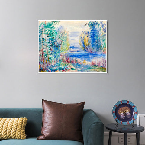 INVIN ART Framed Canvas Landscape, 1890 by Pierre Auguste Renoir Wall Art Living Room Home Office Decorations