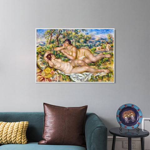 INVIN ART Framed Canvas The Bathers by Pierre Auguste Renoir Wall Art Living Room Home Office Decorations
