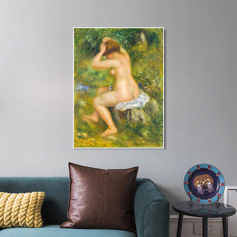 INVIN ART Framed Canvas A Bather by Pierre Auguste Renoir Wall Art Living Room Home Office Decorations