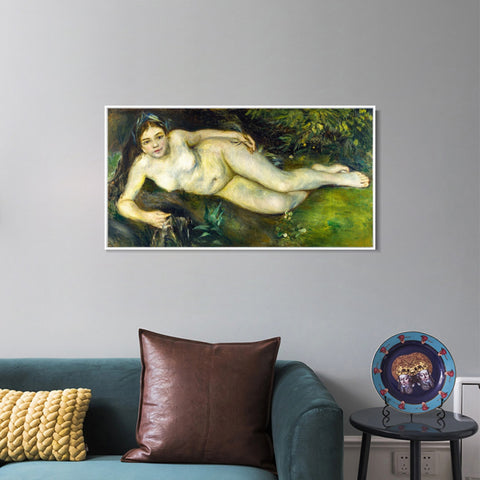 INVIN ART Framed Canvas A Nymph by a Stream by Pierre Auguste Renoir Wall Art Living Room Home Office Decorations
