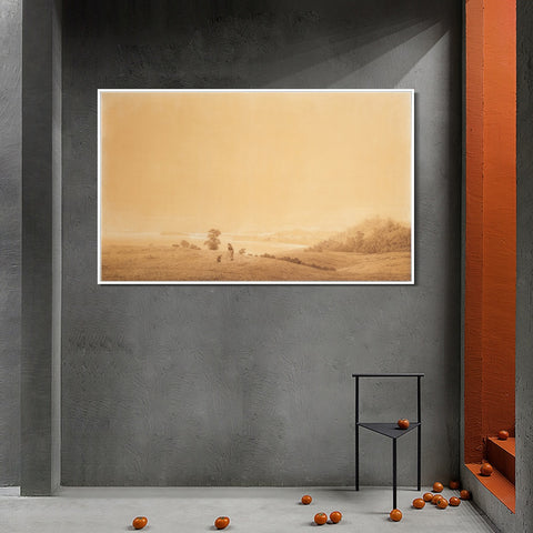 INVIN ART Framed Canvas Eastern Coast of Ruegen Island with Shepherd by Caspar David Friedrich Wall Art Living Room Home Office Decorations