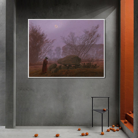 INVIN ART Framed Canvas A Walk at Dusk 1835 by Caspar David Friedrich Wall Art Living Room Home Office Decorations