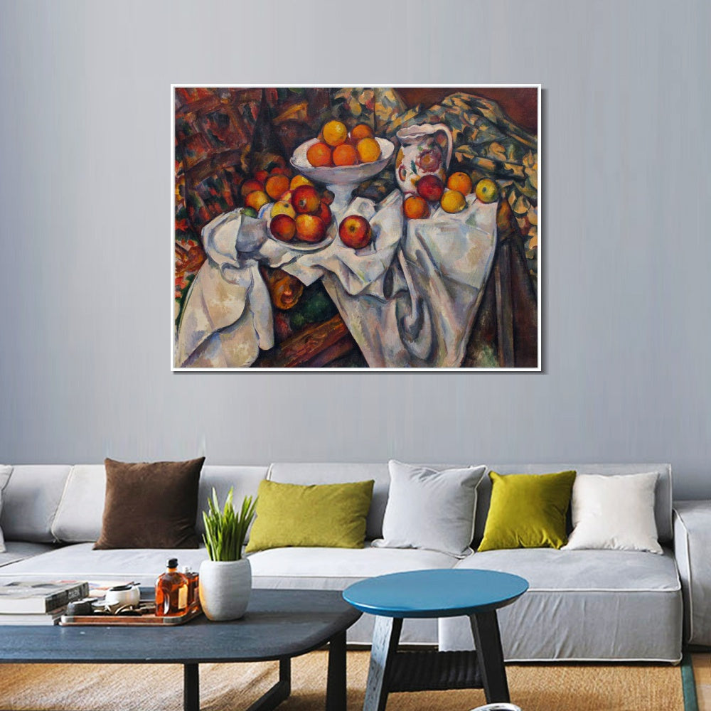 INVIN ART Framed Canvas Giclee Print Art Apples and Oranges by Paul Cezanne Wall Art