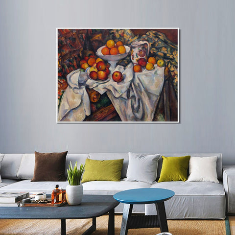 INVIN ART Framed Canvas Giclee Print Art Apples and Oranges by Paul Cezanne Wall Art Living Room Home Office Decorations