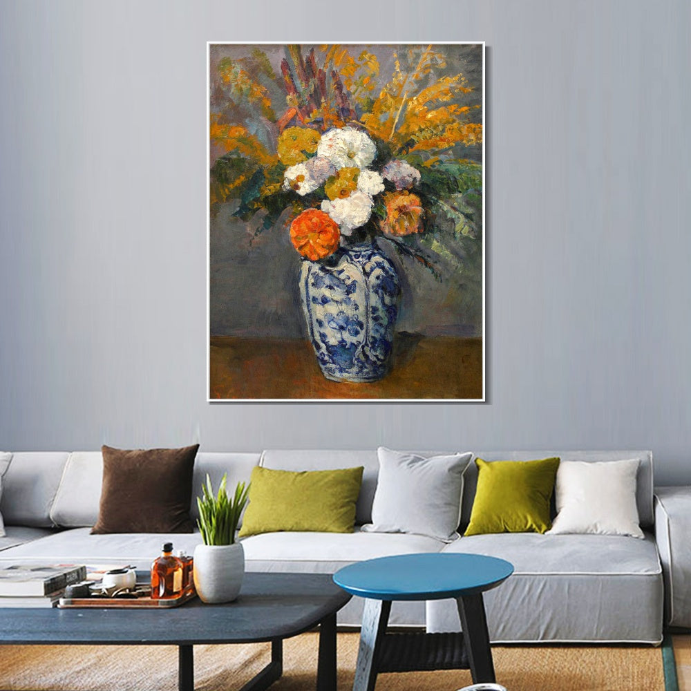 INVIN ART Framed Canvas Giclee Print Art Dahlias 1873 by Paul Cezanne Wall Art