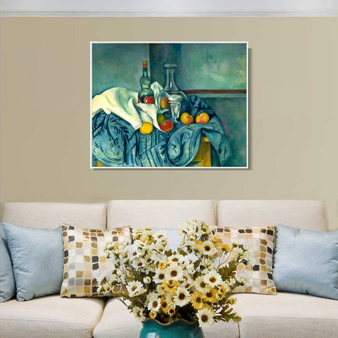 INVIN ART Framed Canvas Giclee Print Art The Peppermint Bottle 1895 by Paul Cezanne Wall Art Living Room Home Office Decorations