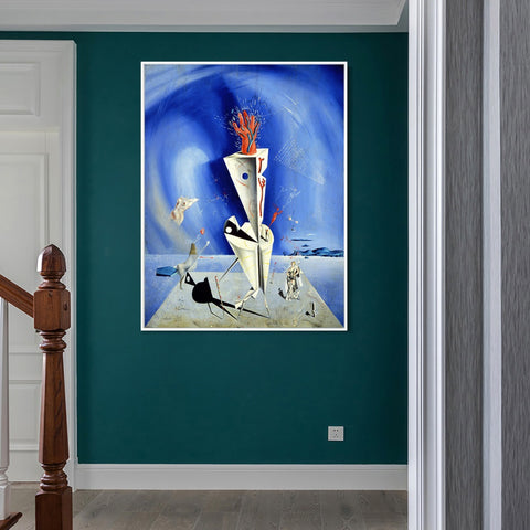 INVIN ART Framed Canvas Apparatus and Hand, 1927 by Salvador Dal Wall Art Living Room Home Office Decorations