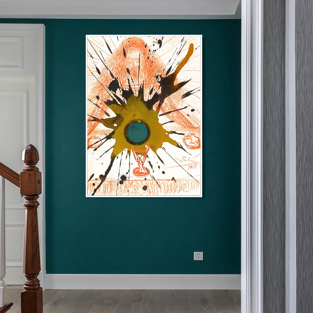 INVIN ART Framed Canvas Biblia Sacra Vulgatae by Salvador Dal Wall Art Living Room Home Office Decorations
