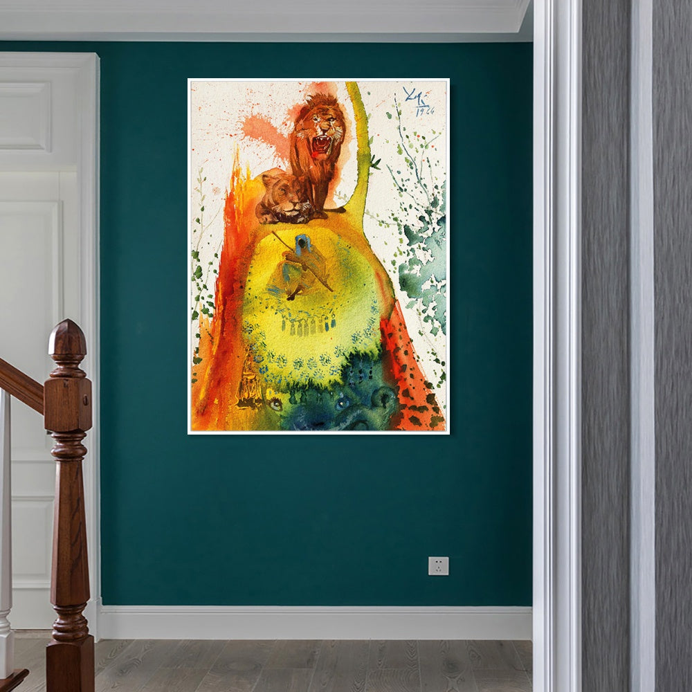 INVIN ART Framed Canvas Series#032 by Salvador Dal Wall Art Living Room Home Office Decorations