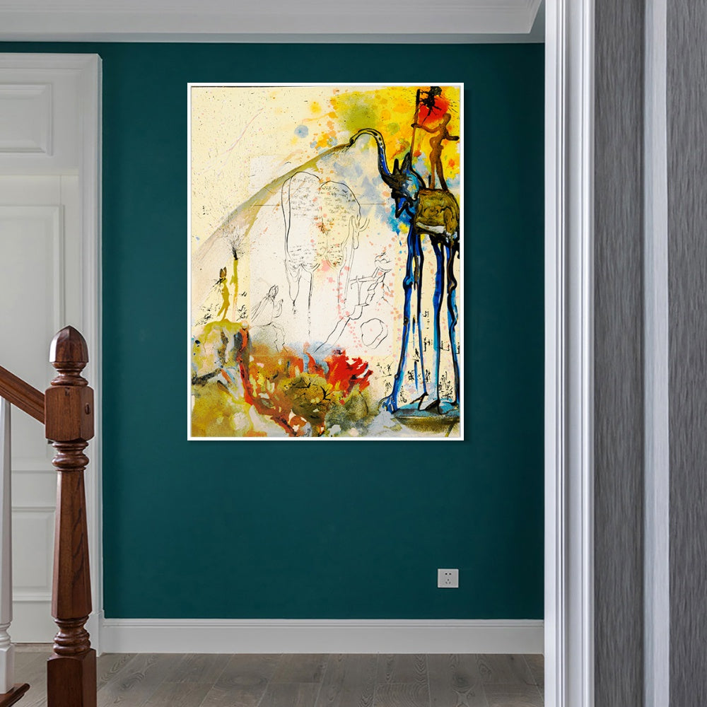 INVIN ART Framed Canvas Series#043 by Salvador Dal Wall Art Living Room Home Office Decorations