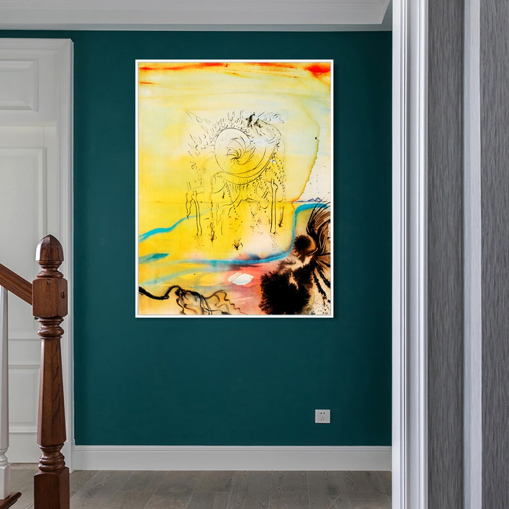 INVIN ART Framed Canvas Series#047 by Salvador Dal Wall Art Living Room Home Office Decorations