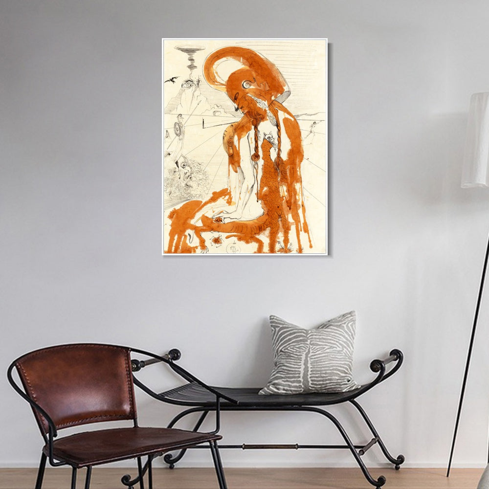 INVIN ART Framed Canvas Series#124 by Salvador Dal Wall Art Living Room Home Office Decorations