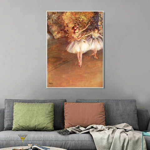 INVIN ART Framed Canvas Giclee Print Art Deux danseuses en scène  by Edgar Degas Wall Art Living Room Home Office Decorations